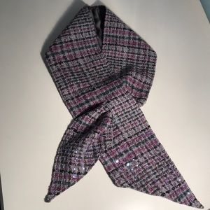 Talbots scarf gray and purple with sparkle !